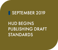 September 2019: HUD begins publishing draft standards
