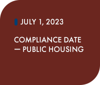 July 1, 2023: Compliance Date - Public Housing