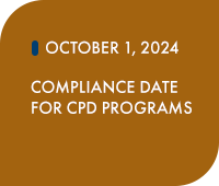 October 1, 2024: Compliance Date for CPD Programs